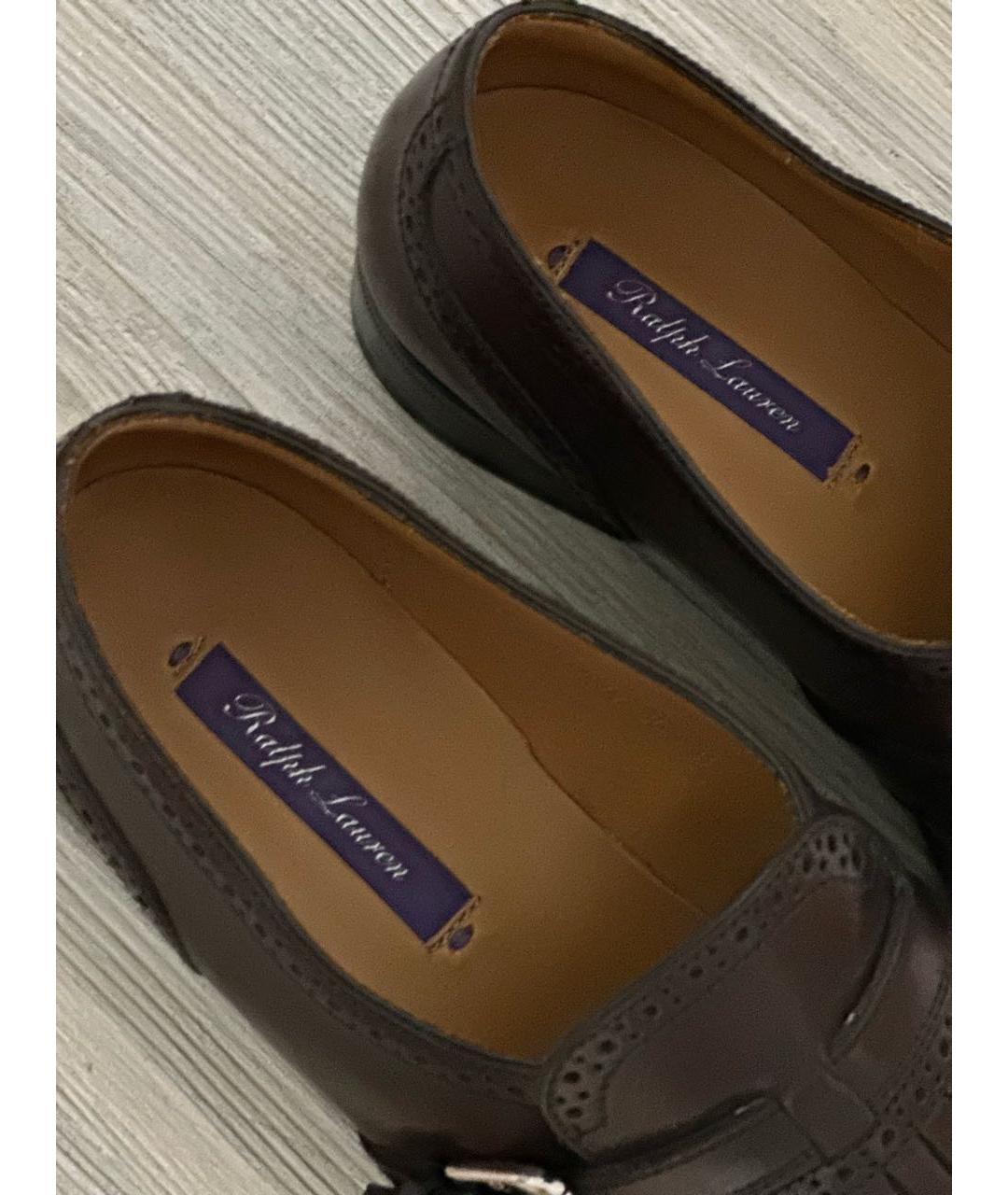 RALPH LAUREN Бордовые кожаные лоферы, фото 7