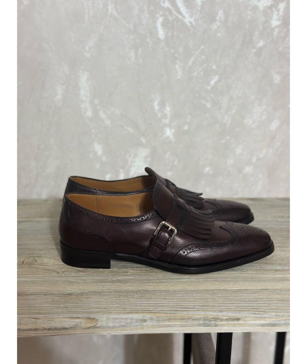 RALPH LAUREN Бордовые кожаные лоферы, фото 9