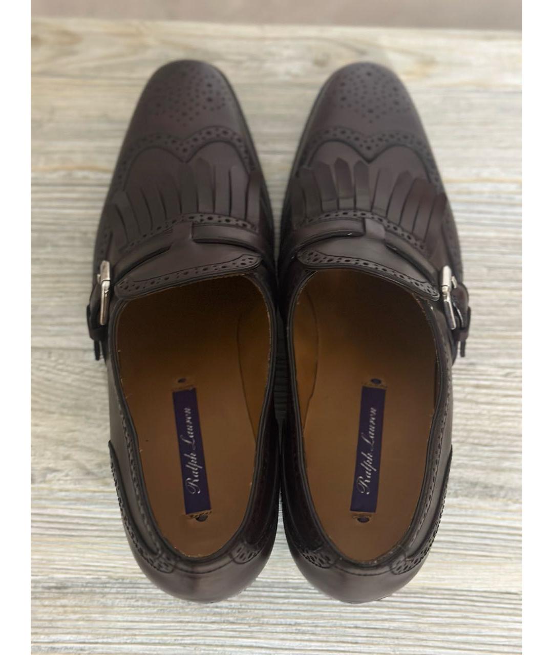 RALPH LAUREN Бордовые кожаные лоферы, фото 3