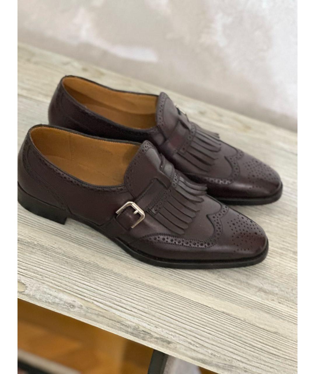 RALPH LAUREN Бордовые кожаные лоферы, фото 8