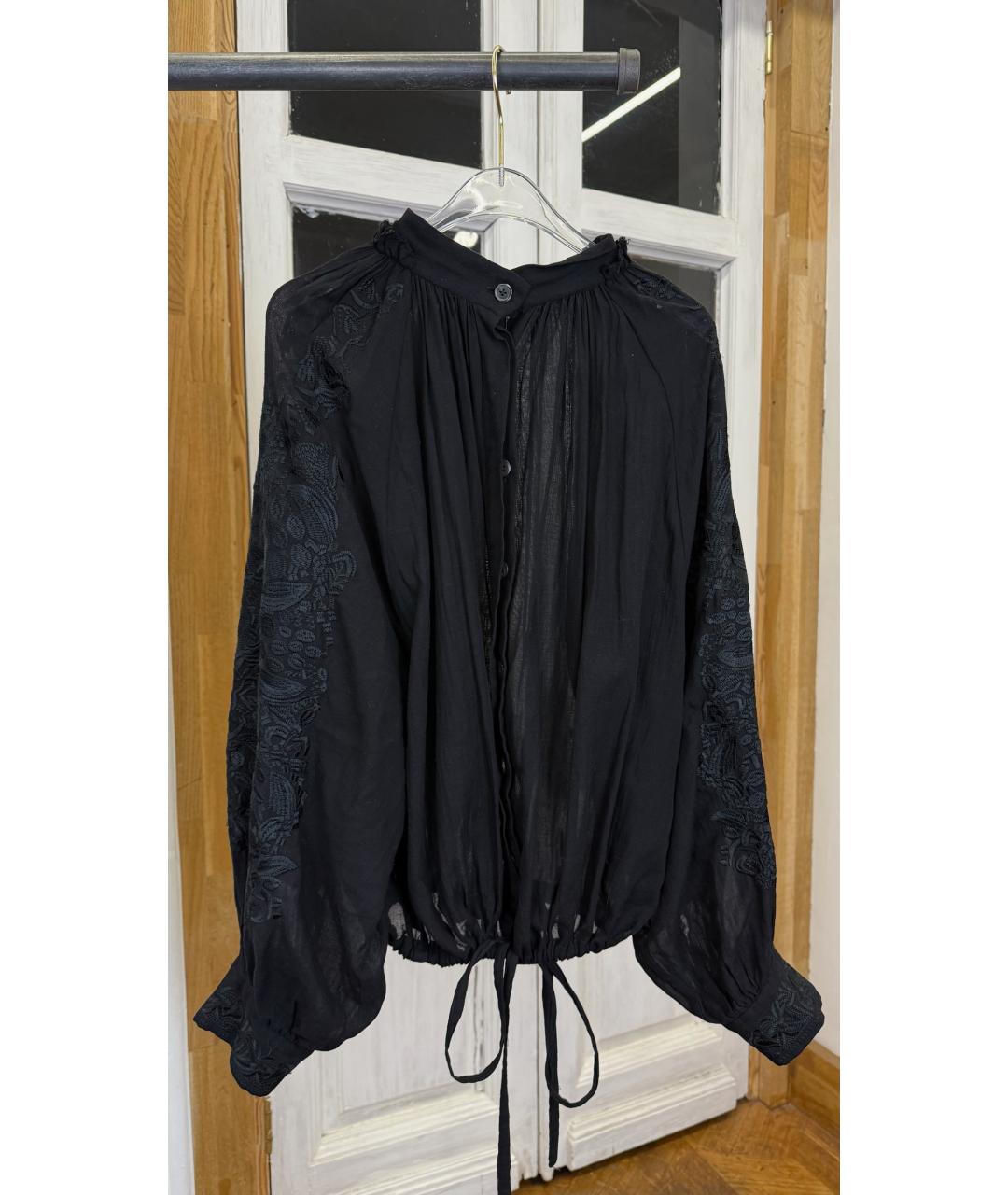 ANN DEMEULEMEESTER Черная хлопковая блузы, фото 6