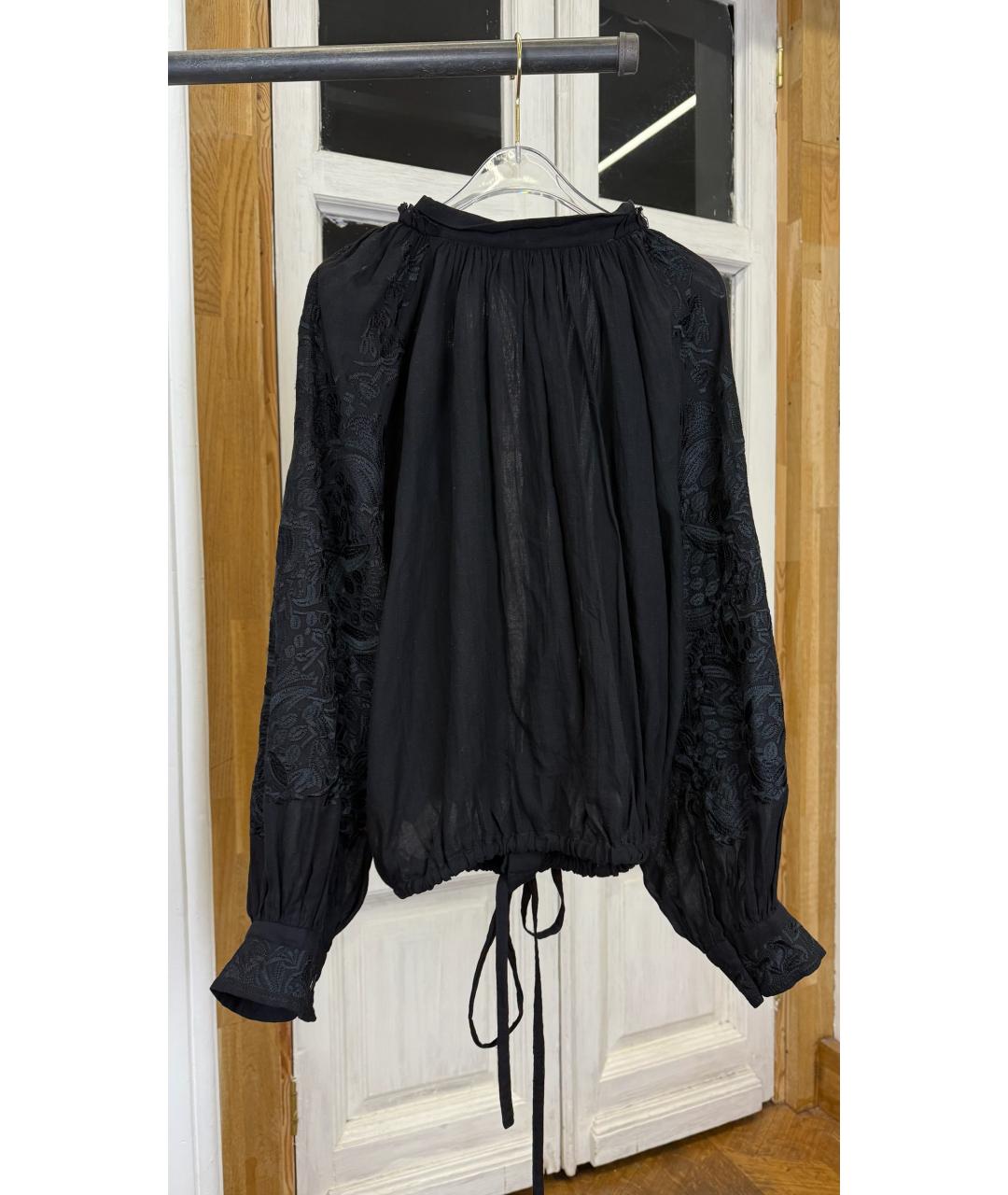 ANN DEMEULEMEESTER Черная хлопковая блузы, фото 2