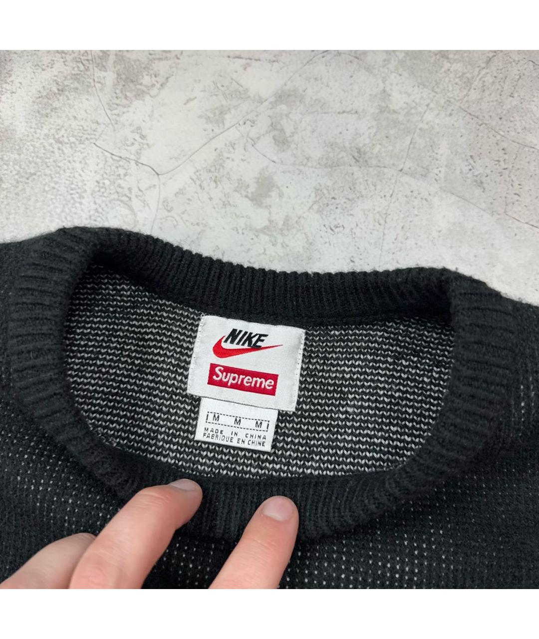 SUPREME Черный шерстяной джемпер / свитер, фото 4