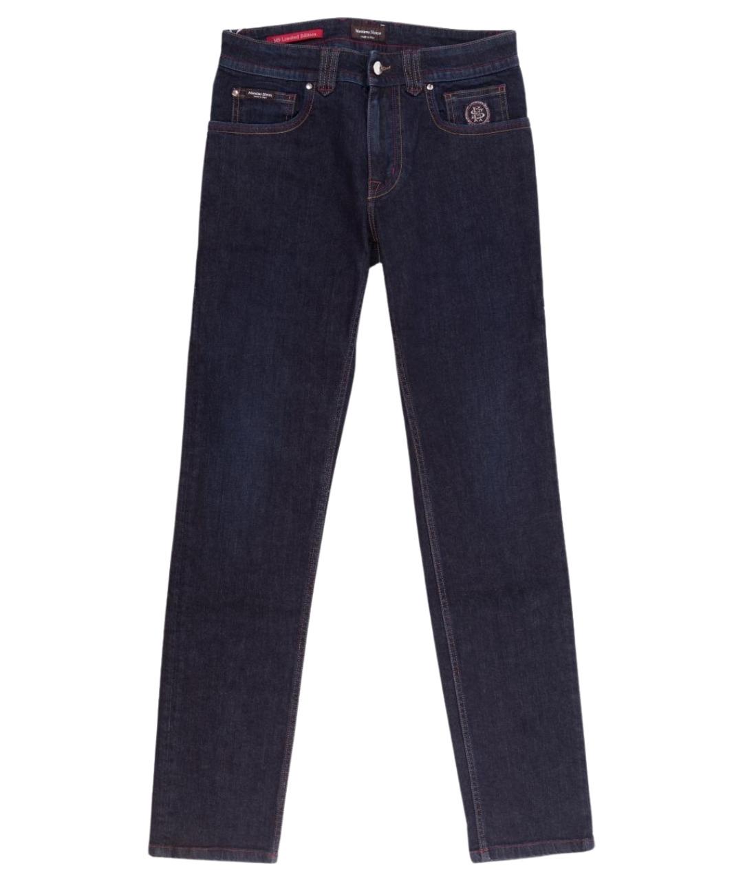 MASSIMO SFORZA Синие хлопко-эластановые прямые джинсы, фото 1