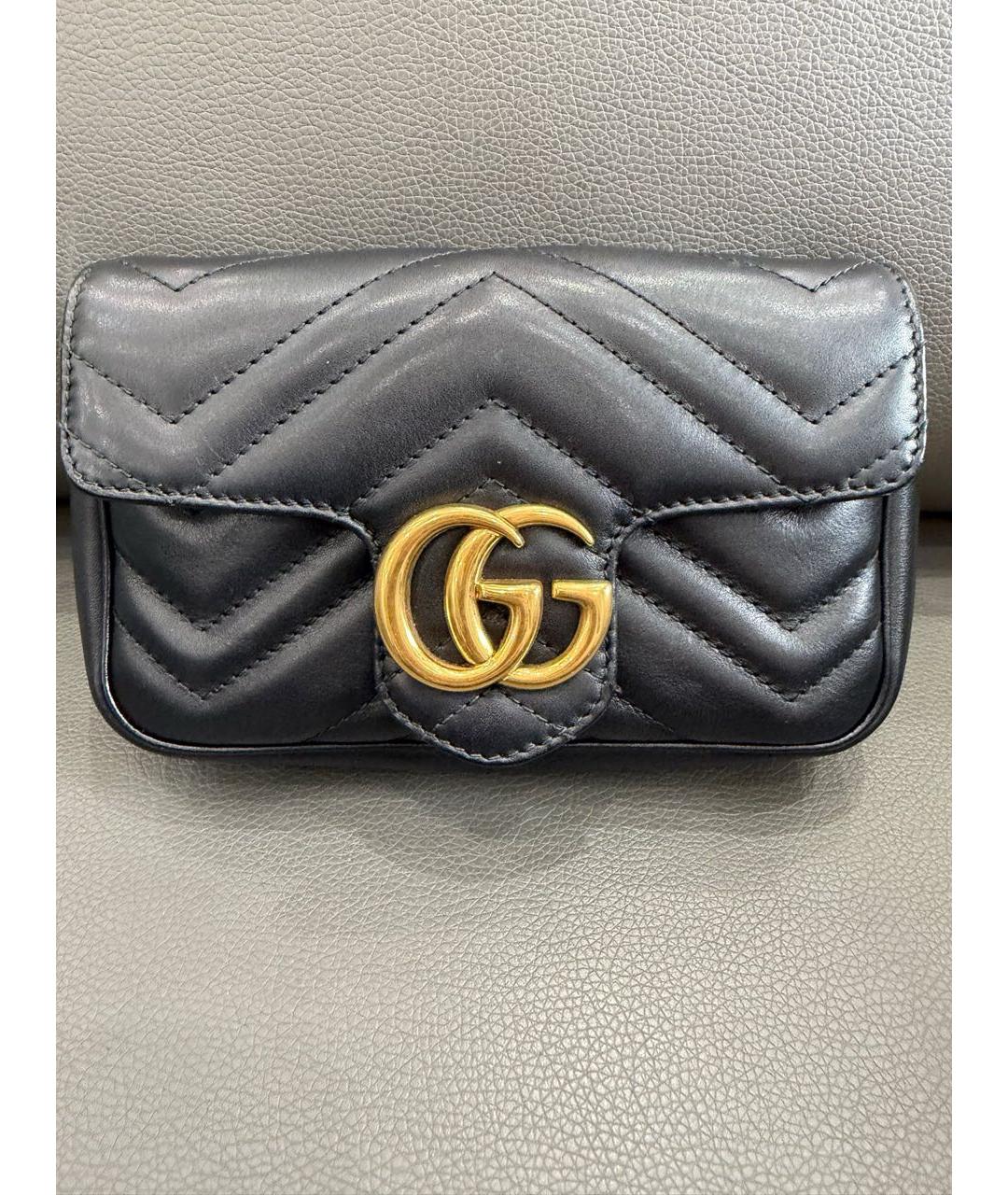 GUCCI Черная кожаная сумка через плечо, фото 4