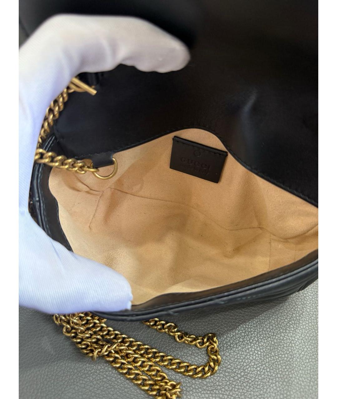 GUCCI Черная кожаная сумка через плечо, фото 3