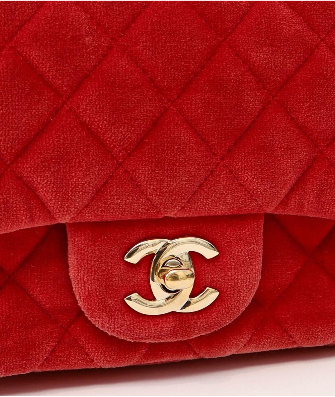 CHANEL Бордовая бархатная сумка через плечо, фото 3