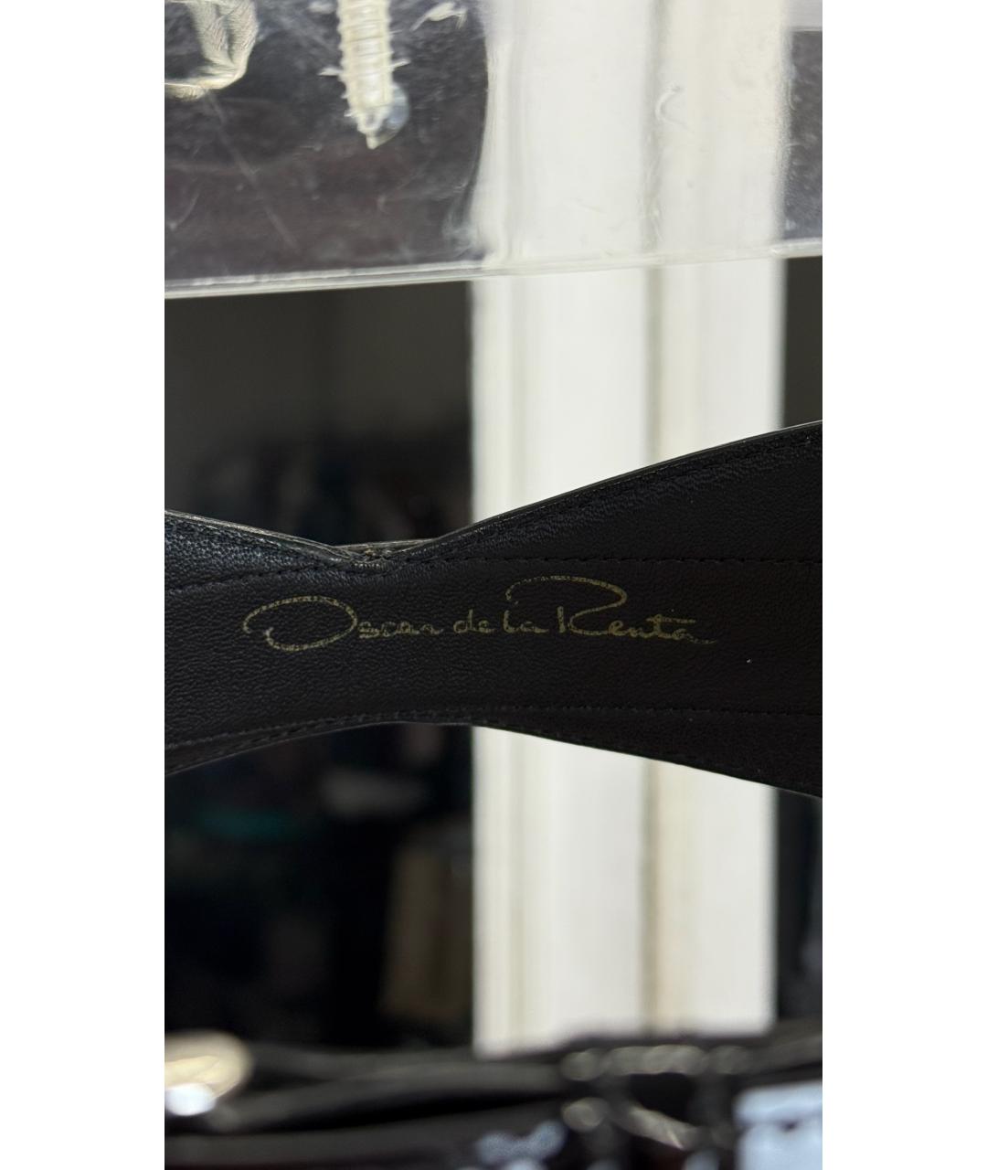 OSCAR DE LA RENTA Черный ремень из лакированной кожи, фото 3