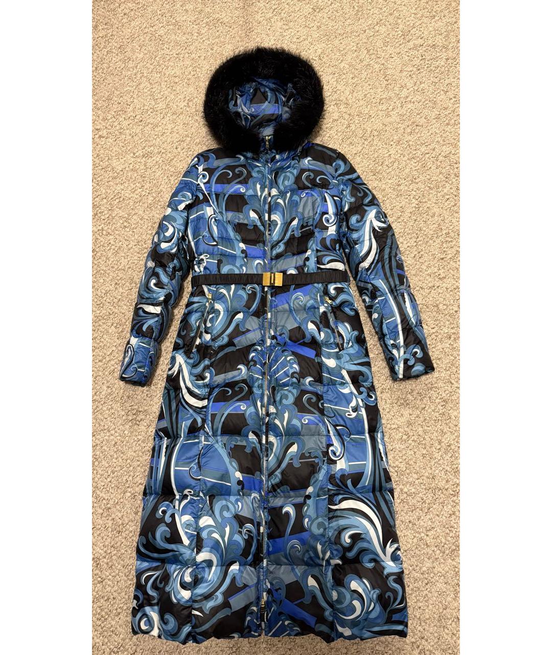 EMILIO PUCCI Синий полиамидовый пуховик, фото 5