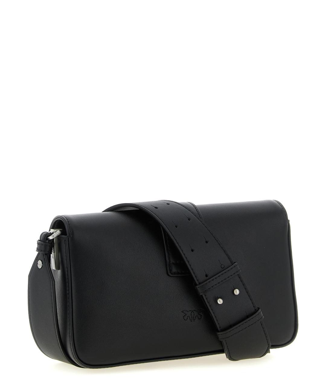 PINKO Черная кожаная сумка через плечо, фото 2