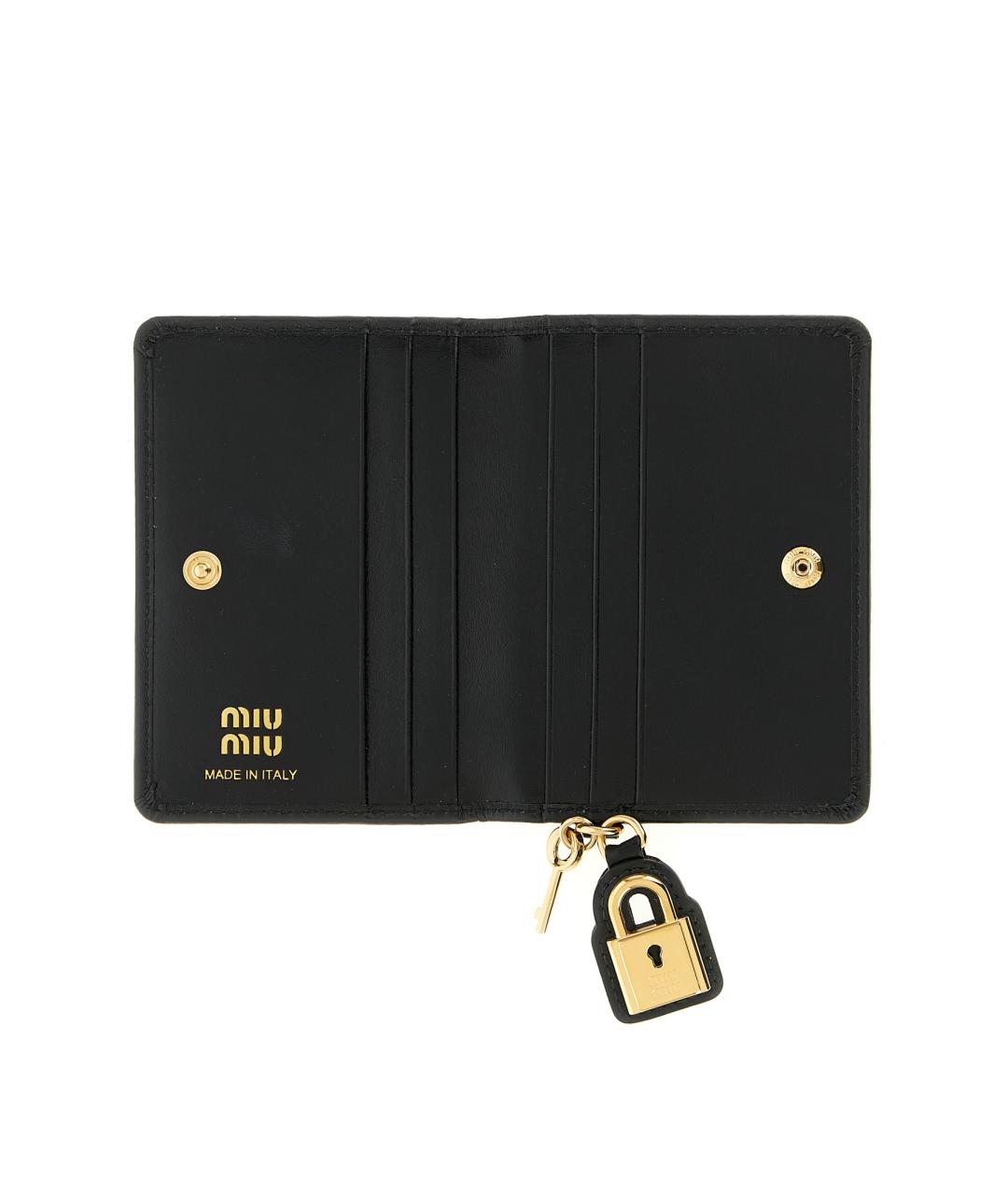 MIU MIU Черный кожаный кошелек, фото 3