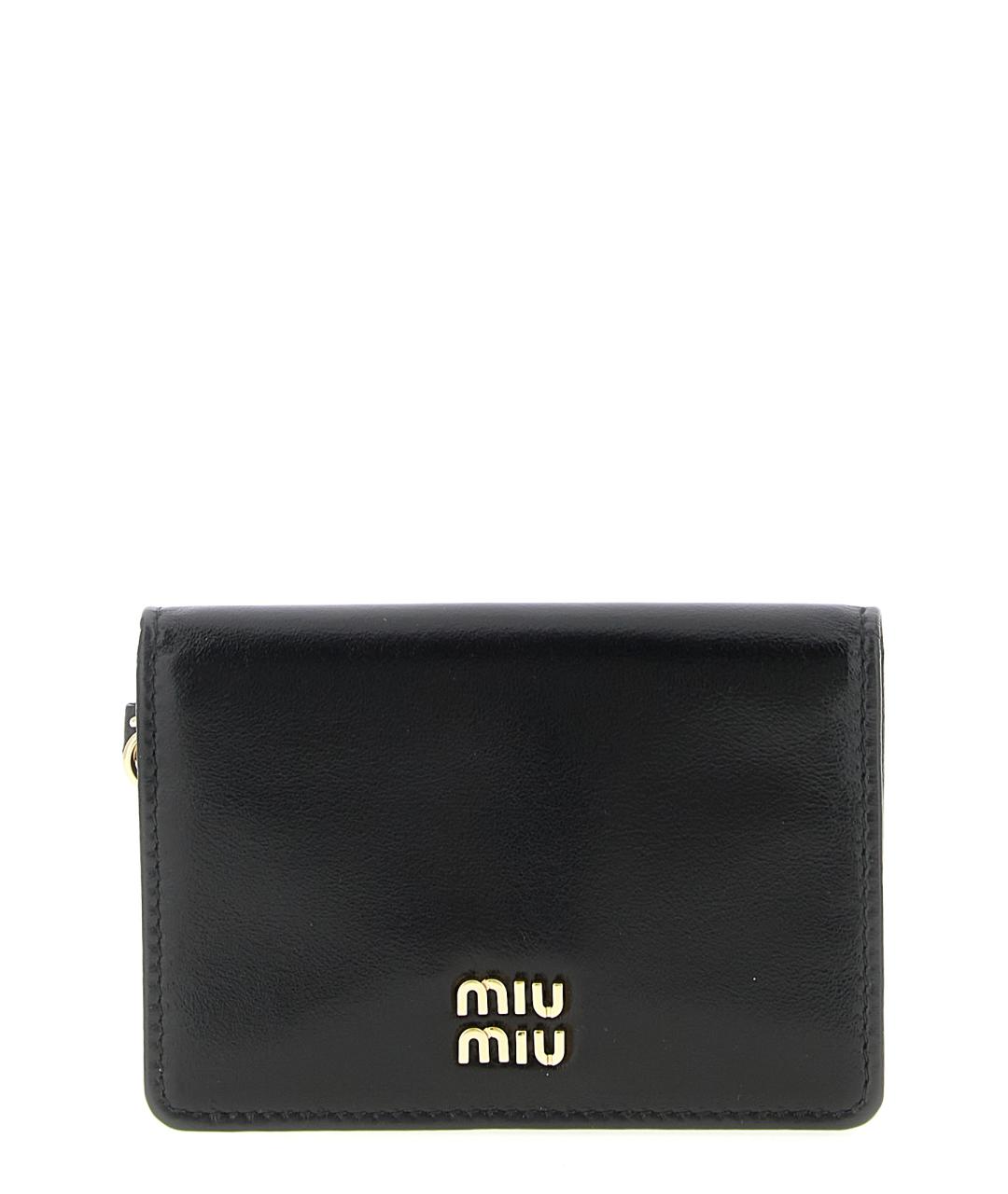 MIU MIU Черный кожаный кошелек, фото 1