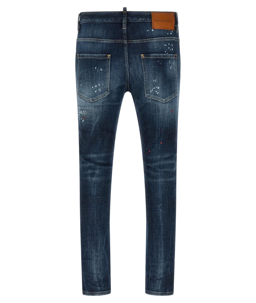 DSQUARED2 Синие хлопковые прямые джинсы, фото 2