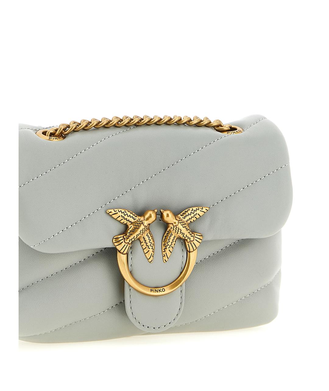 PINKO Серая кожаная сумка через плечо, фото 3