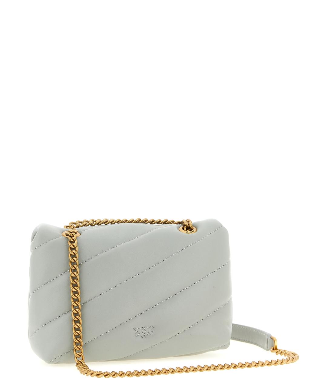 PINKO Серая кожаная сумка через плечо, фото 2