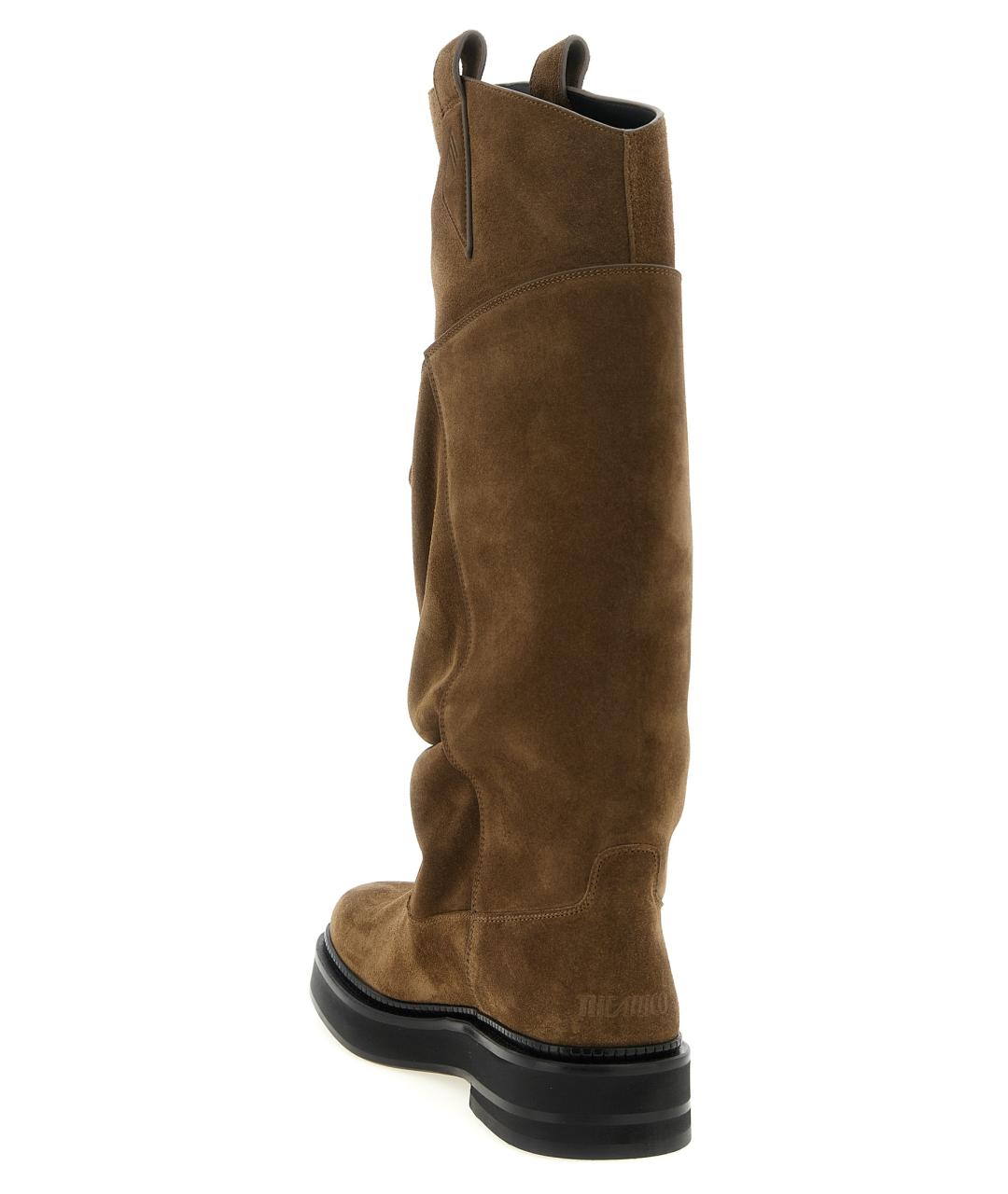 THE ATTICO Коричневые замшевые сапоги, фото 3