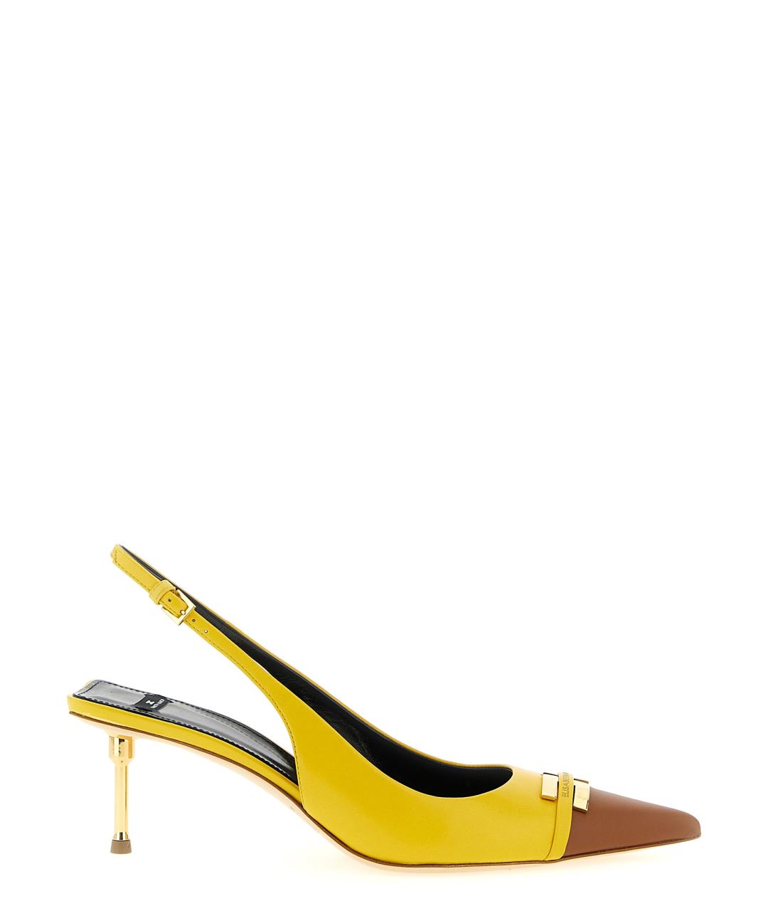 ELISABETTA FRANCHI Желтые кожаные туфли, фото 1