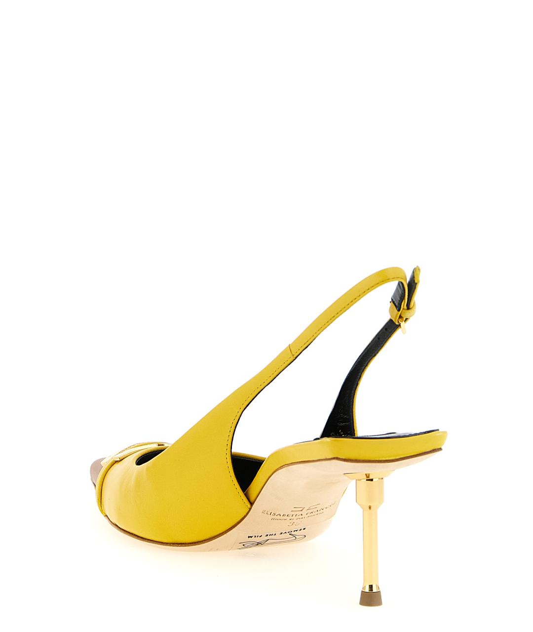 ELISABETTA FRANCHI Желтые кожаные туфли, фото 3