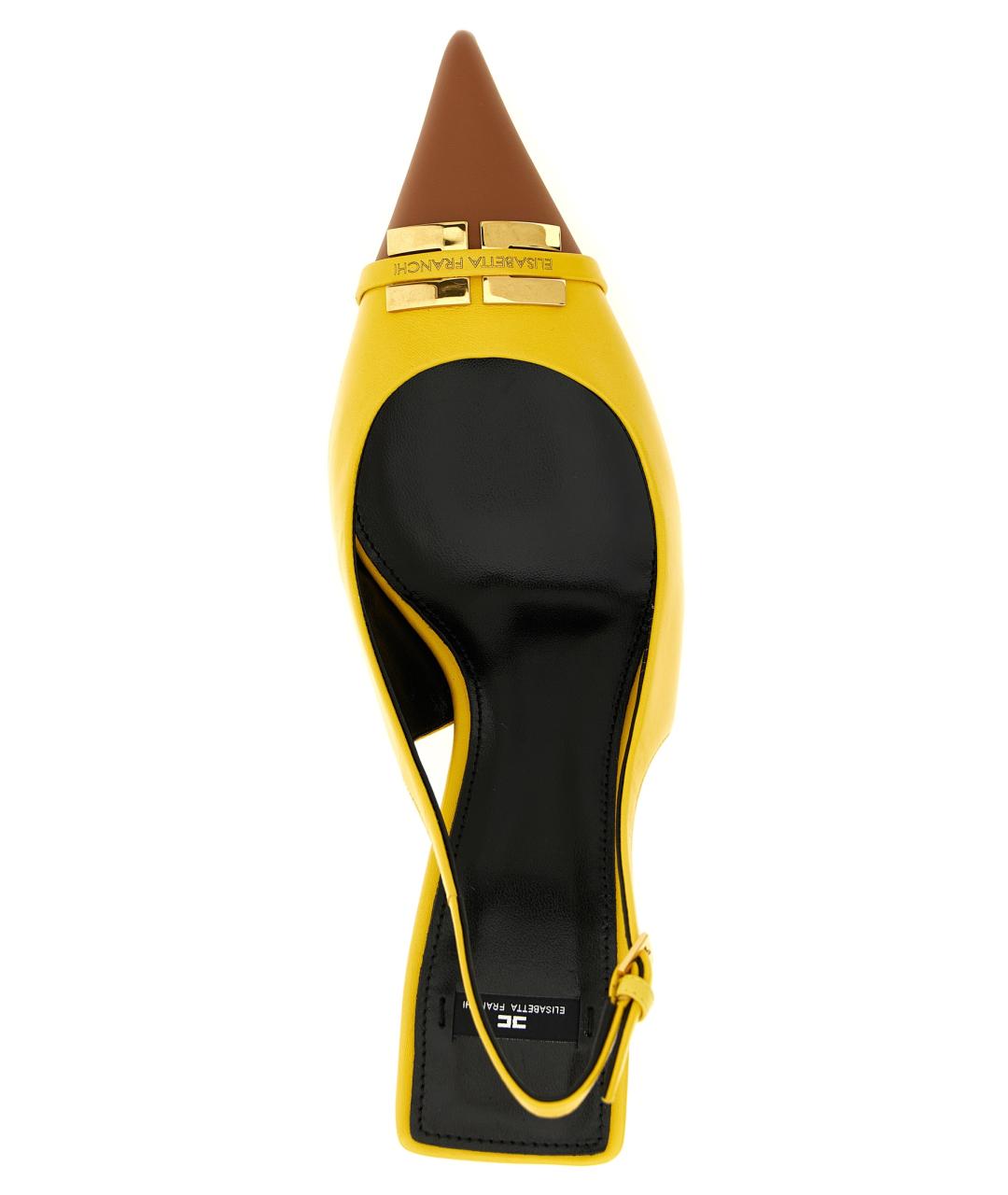 ELISABETTA FRANCHI Желтые кожаные туфли, фото 4