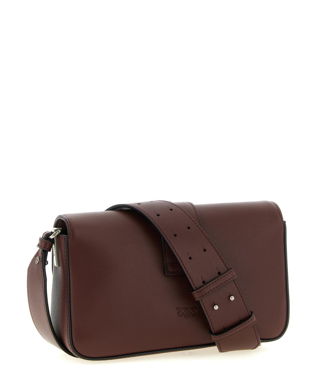 PINKO Бордовая кожаная сумка через плечо, фото 2