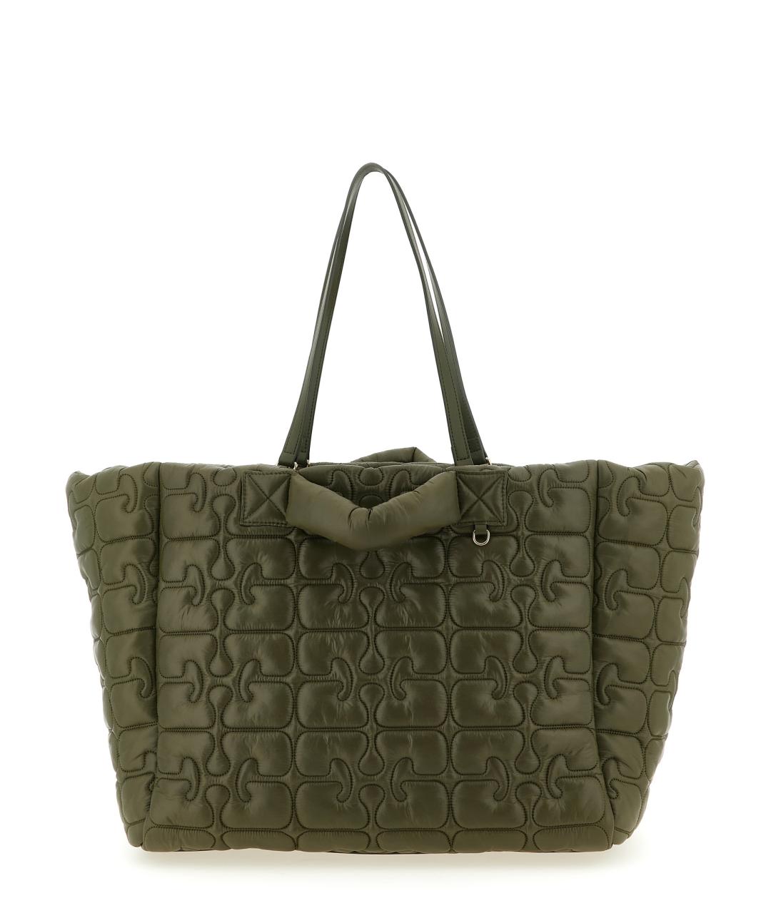 GANNI Зеленая синтетическая сумка тоут, фото 1