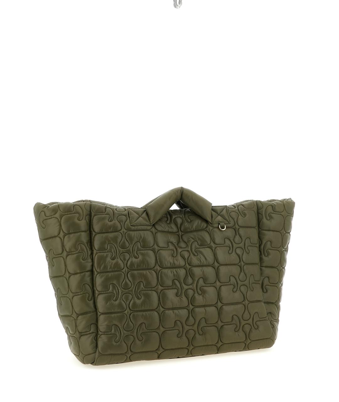 GANNI Зеленая синтетическая сумка тоут, фото 3