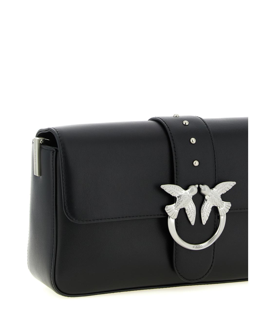 PINKO Черная кожаная сумка через плечо, фото 4
