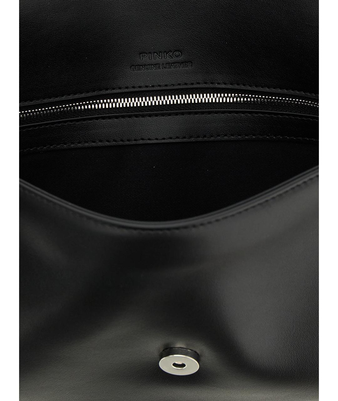 PINKO Черная кожаная сумка через плечо, фото 5