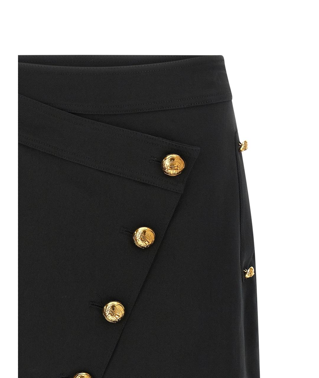 ELISABETTA FRANCHI Черная хлопковая юбка мини, фото 3