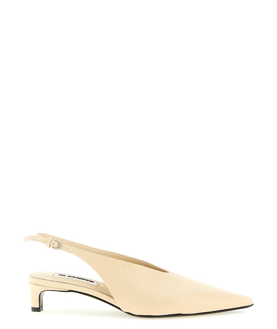 JIL SANDER Бежевые кожаные туфли, фото 1