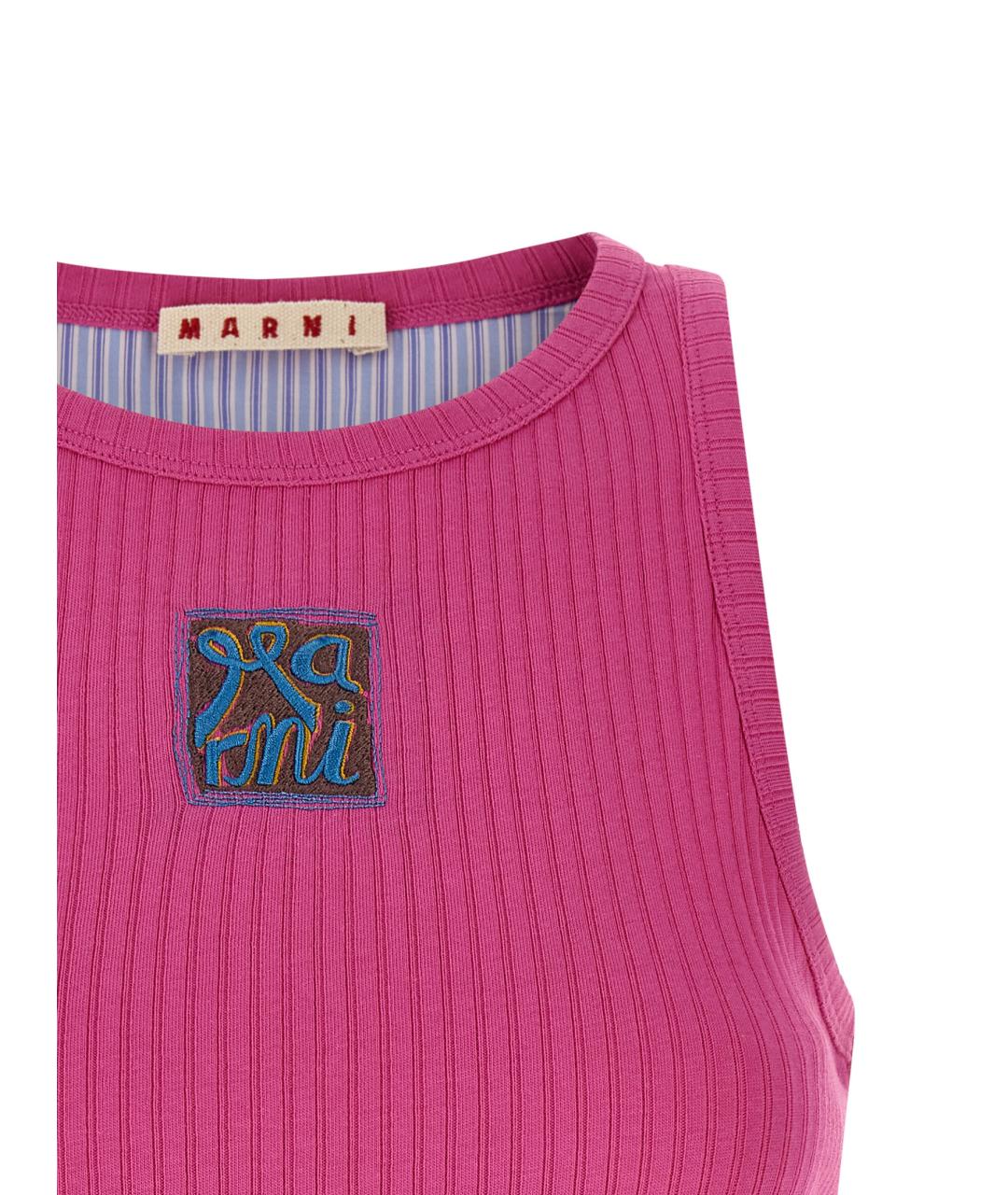 MARNI Фуксия хлопковая майка, фото 3