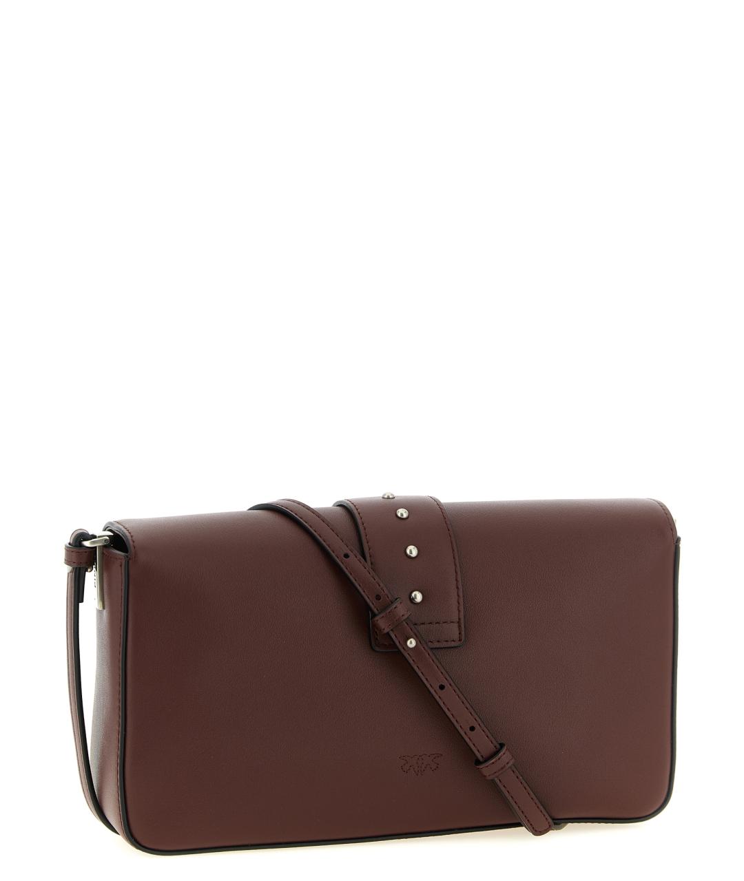 PINKO Бордовая кожаная сумка через плечо, фото 3