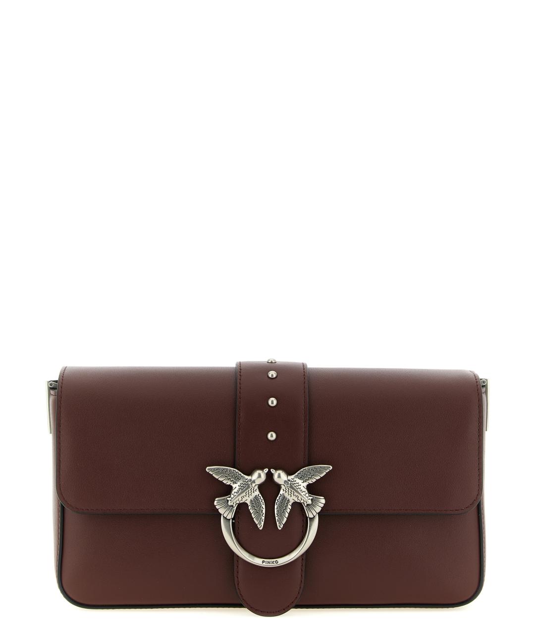 PINKO Бордовая кожаная сумка через плечо, фото 1