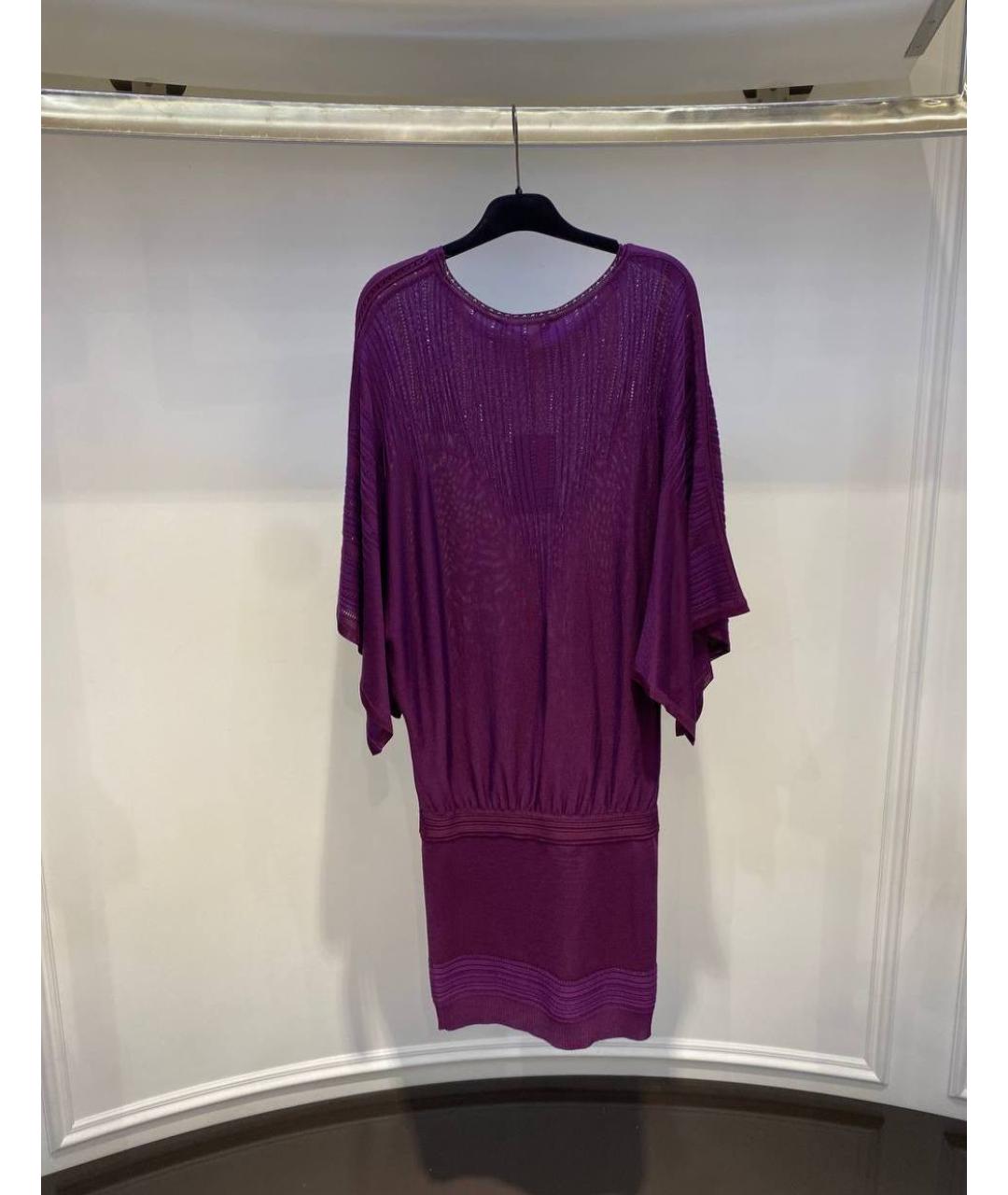 ROBERTO CAVALLI Фиолетовое вискозное вечернее платье, фото 3