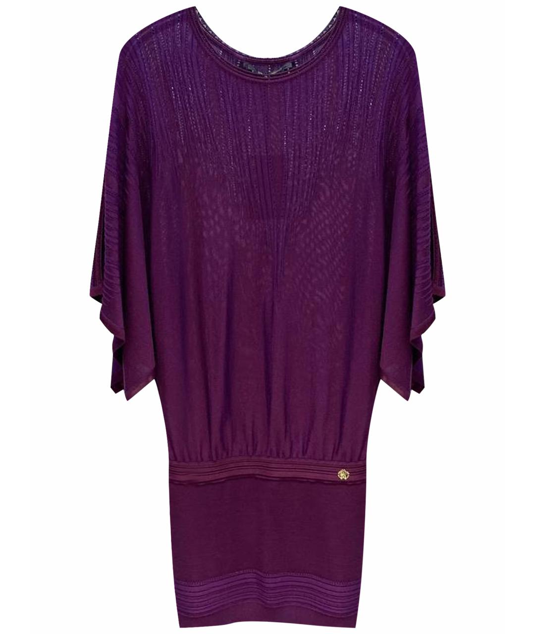 ROBERTO CAVALLI Фиолетовое вискозное вечернее платье, фото 1