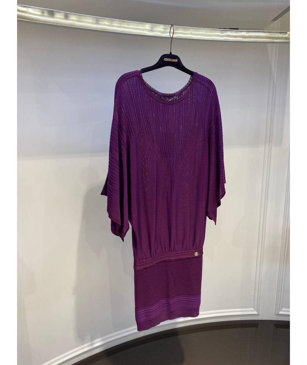 ROBERTO CAVALLI Фиолетовое вискозное вечернее платье, фото 2