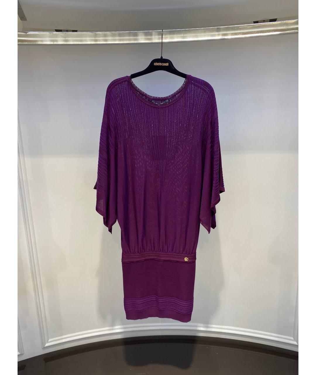 ROBERTO CAVALLI Фиолетовое вискозное вечернее платье, фото 4