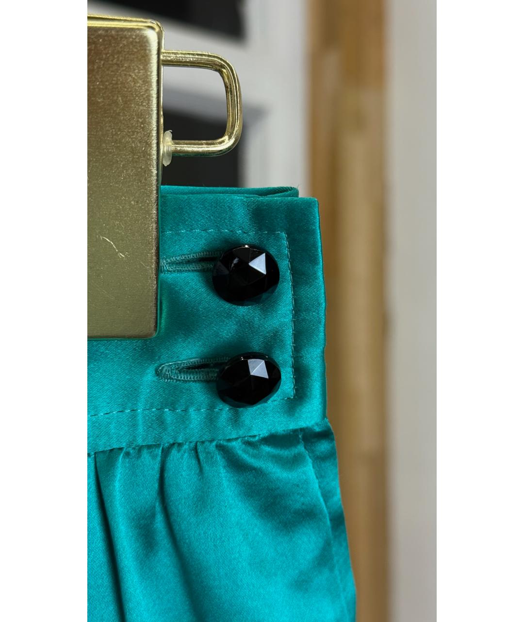 UNGARO Бирюзовая шелковая юбка миди, фото 4