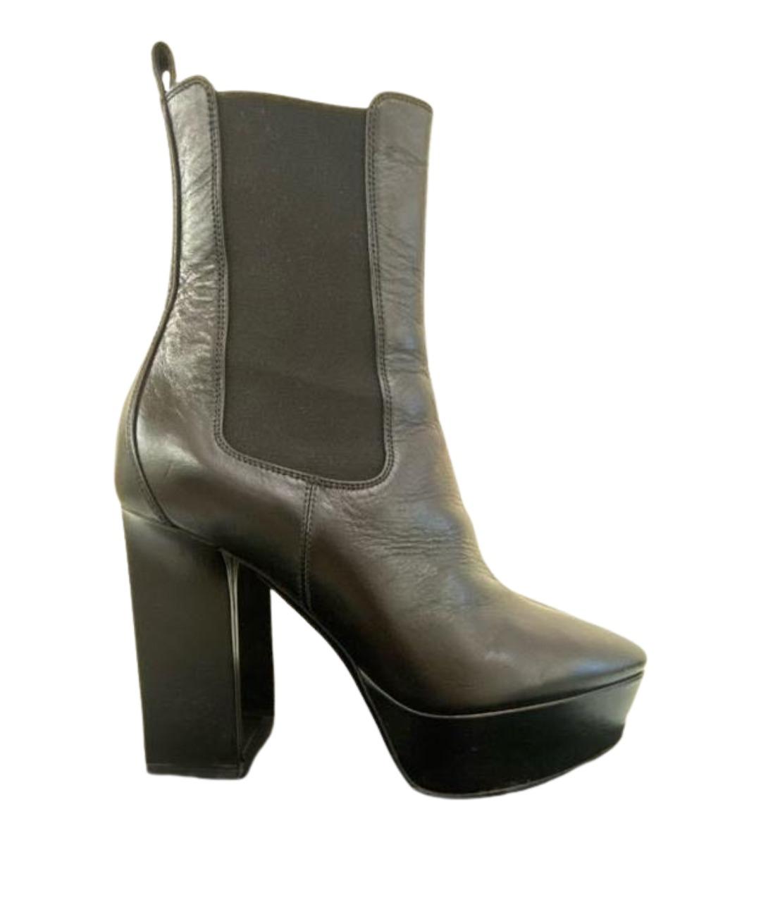 SAINT LAURENT Черные кожаные ботильоны, фото 1