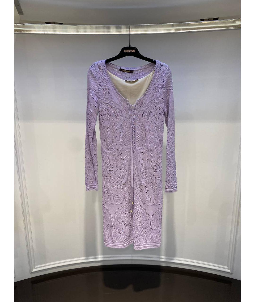 ROBERTO CAVALLI Фиолетовое вискозное платье, фото 4