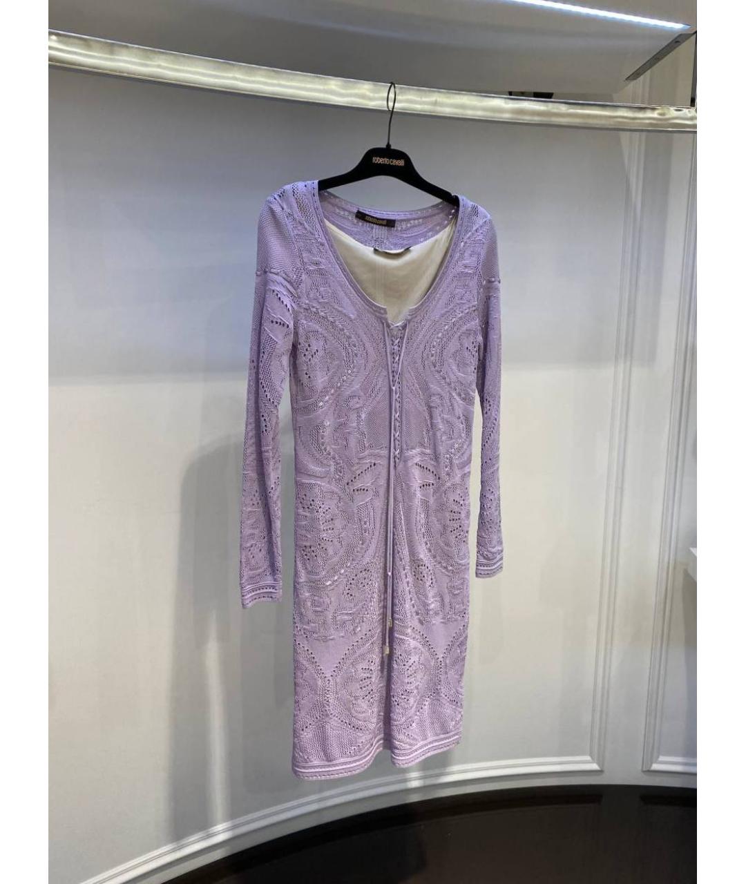 ROBERTO CAVALLI Фиолетовое вискозное платье, фото 2