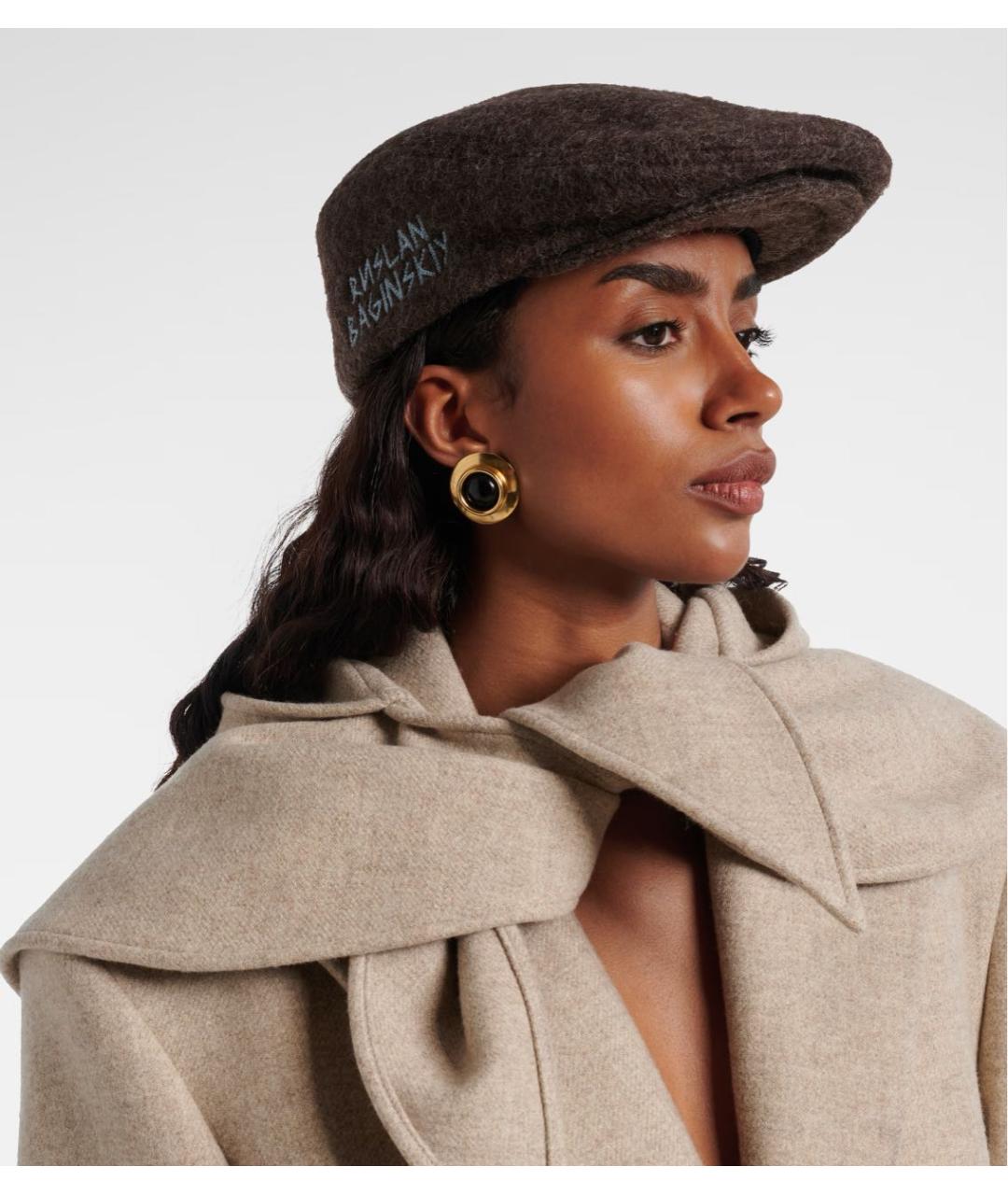 RUSLAN BAGINSKIY Коричневая шерстяная кепка, фото 4