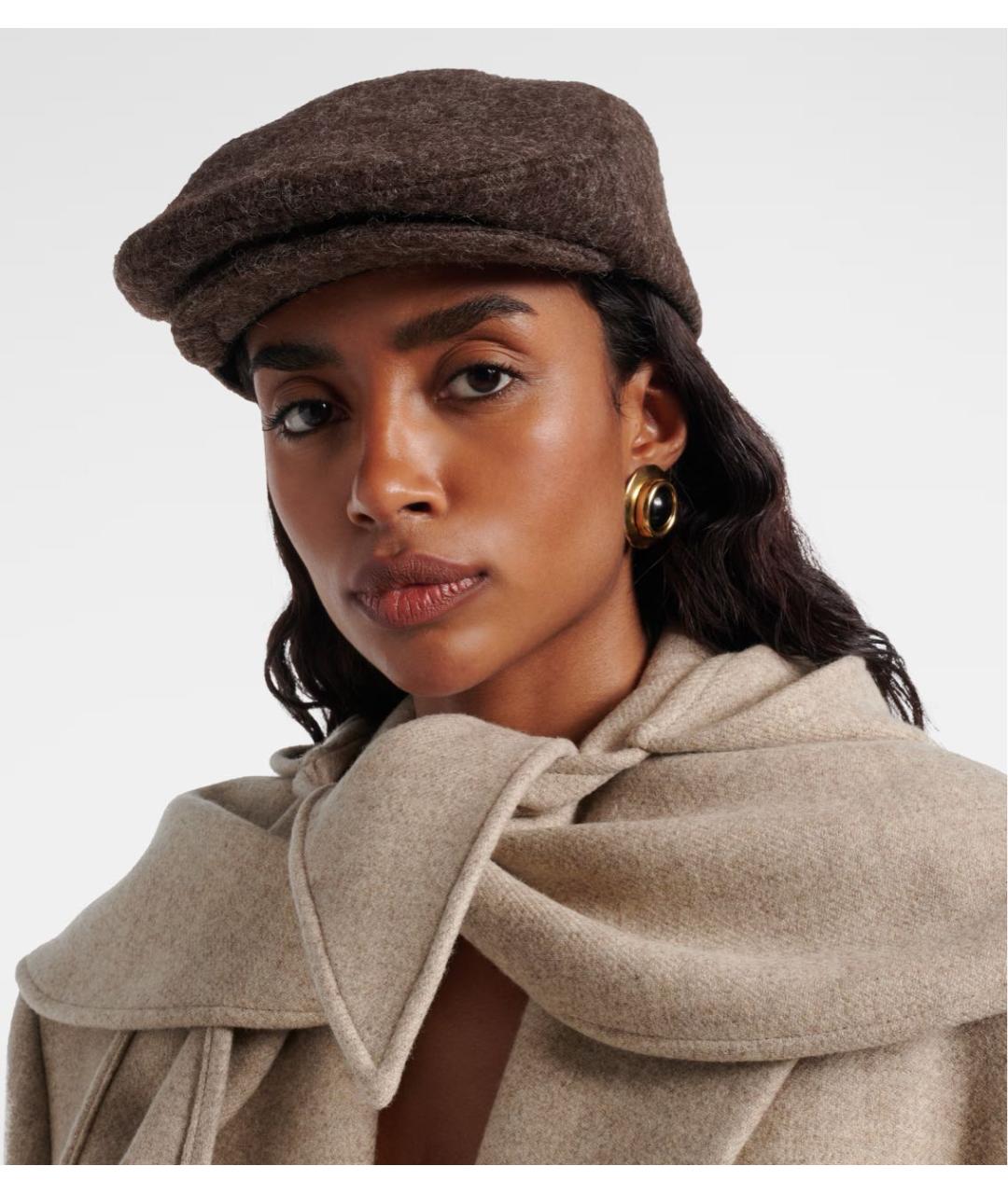 RUSLAN BAGINSKIY Коричневая шерстяная кепка, фото 5