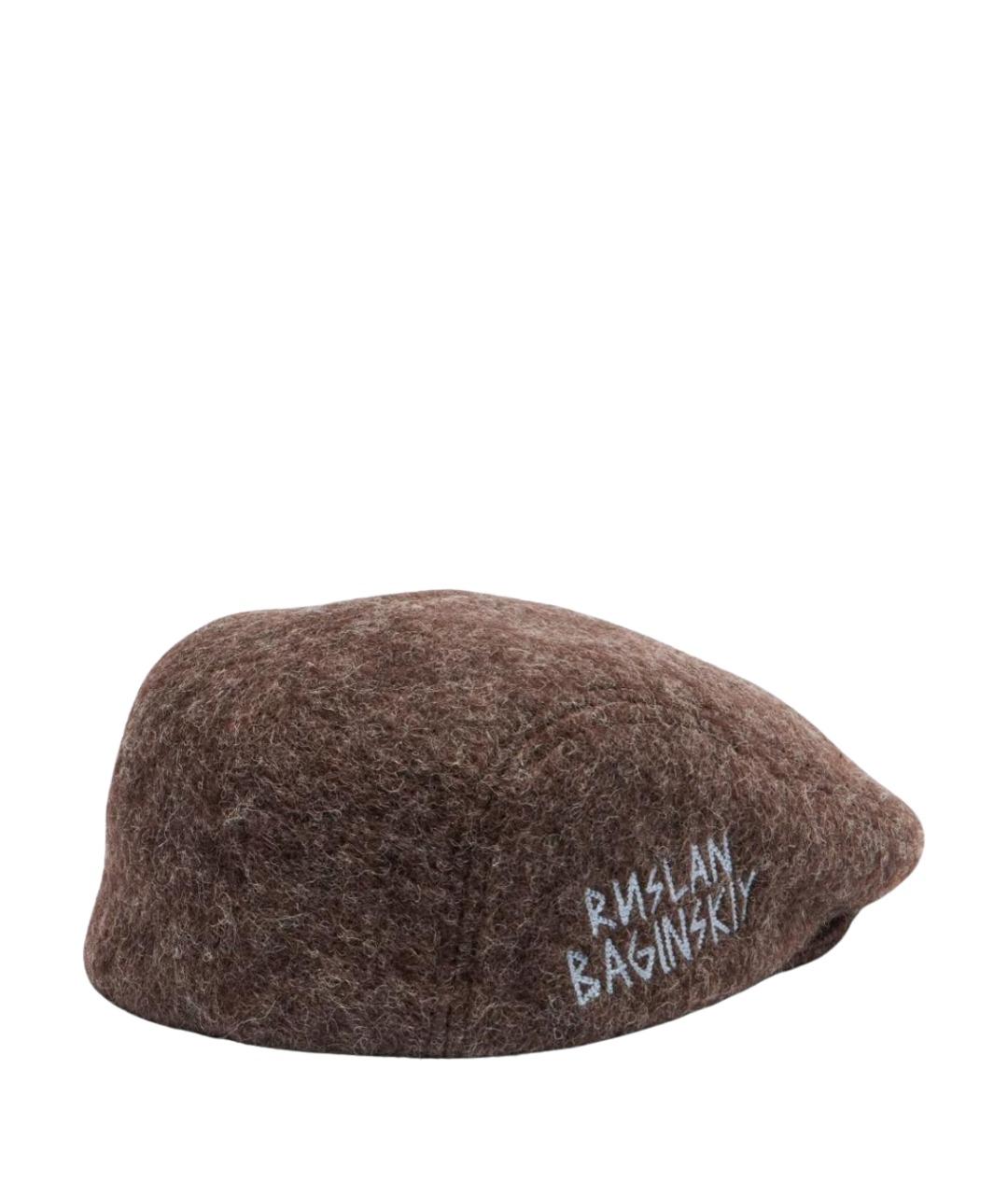 RUSLAN BAGINSKIY Коричневая шерстяная кепка, фото 1