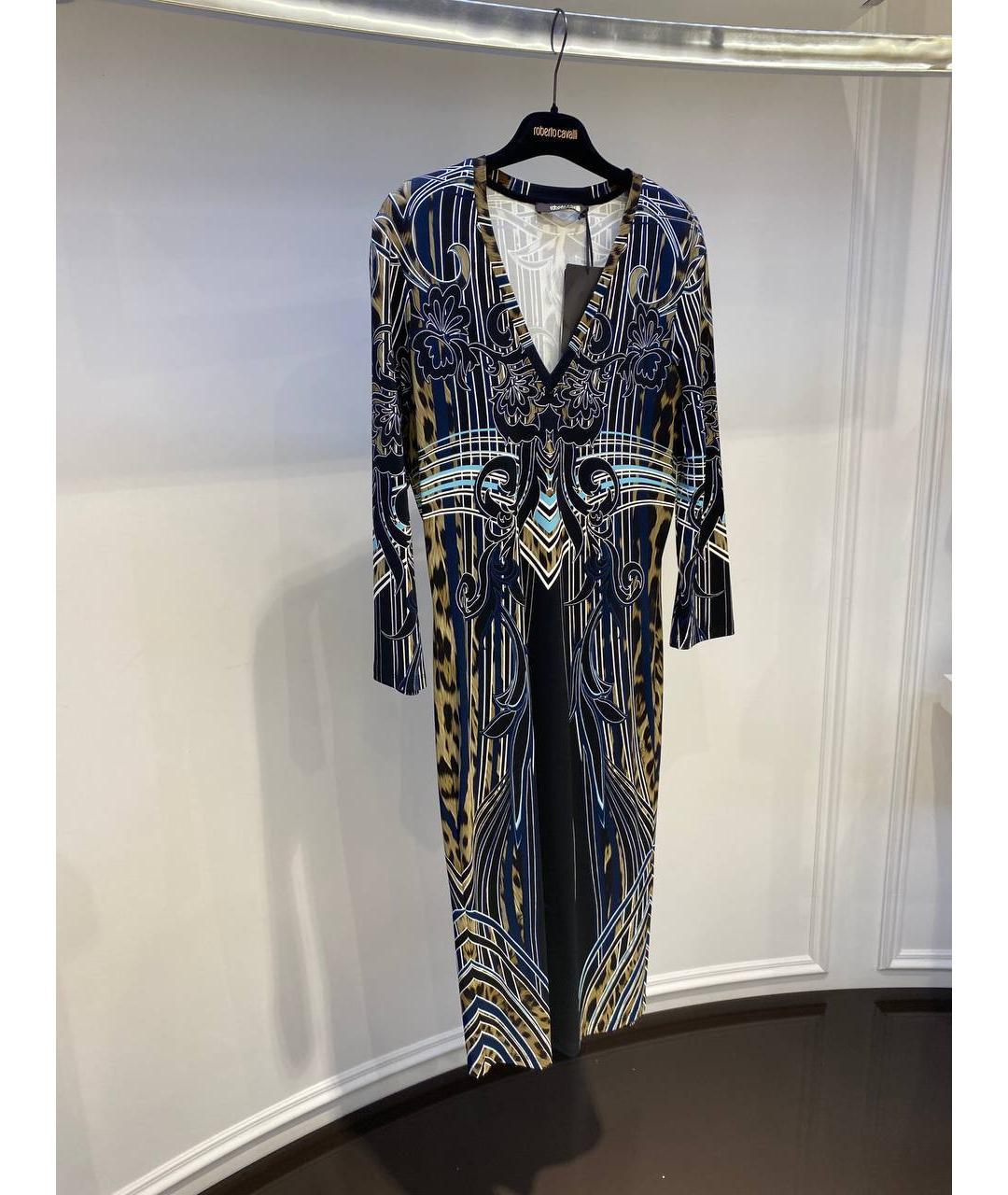 ROBERTO CAVALLI Мульти вискозное вечернее платье, фото 2