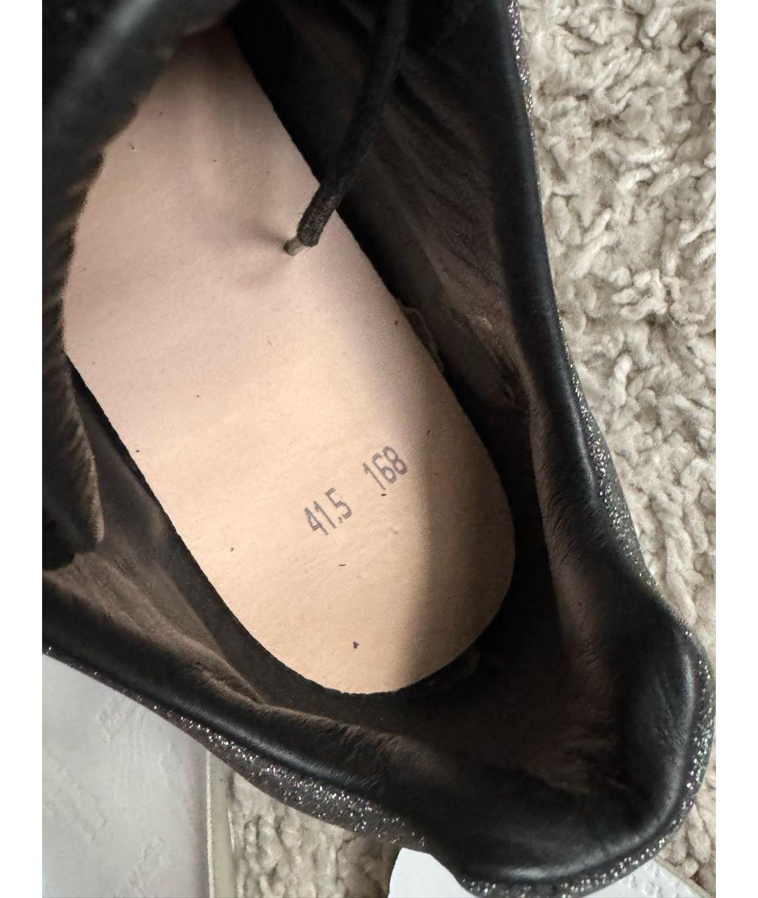 MAISON MARGIELA Черные кожаные низкие кроссовки / кеды, фото 8