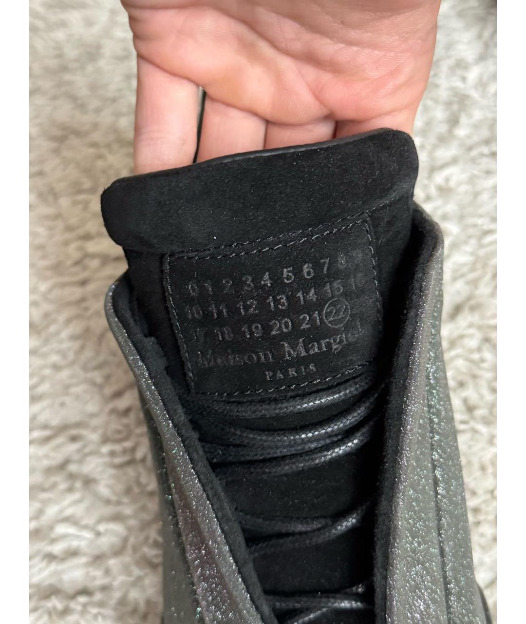MAISON MARGIELA Черные кожаные низкие кроссовки / кеды, фото 5