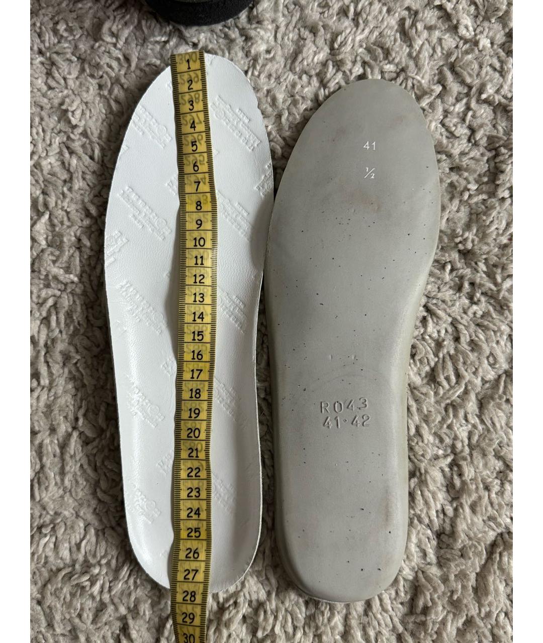 MAISON MARGIELA Черные кожаные низкие кроссовки / кеды, фото 7