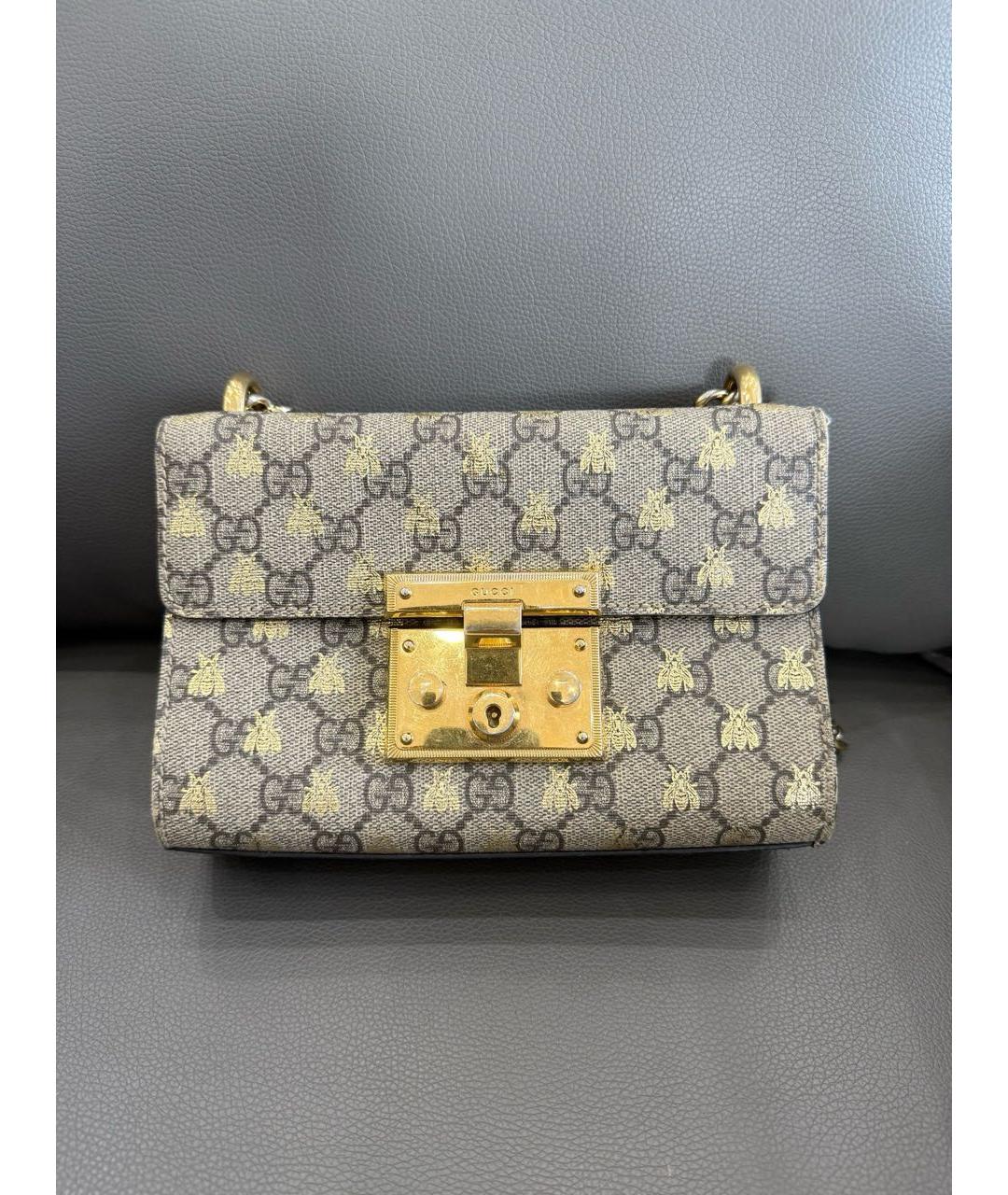 GUCCI Бежевая кожаная сумка через плечо, фото 9