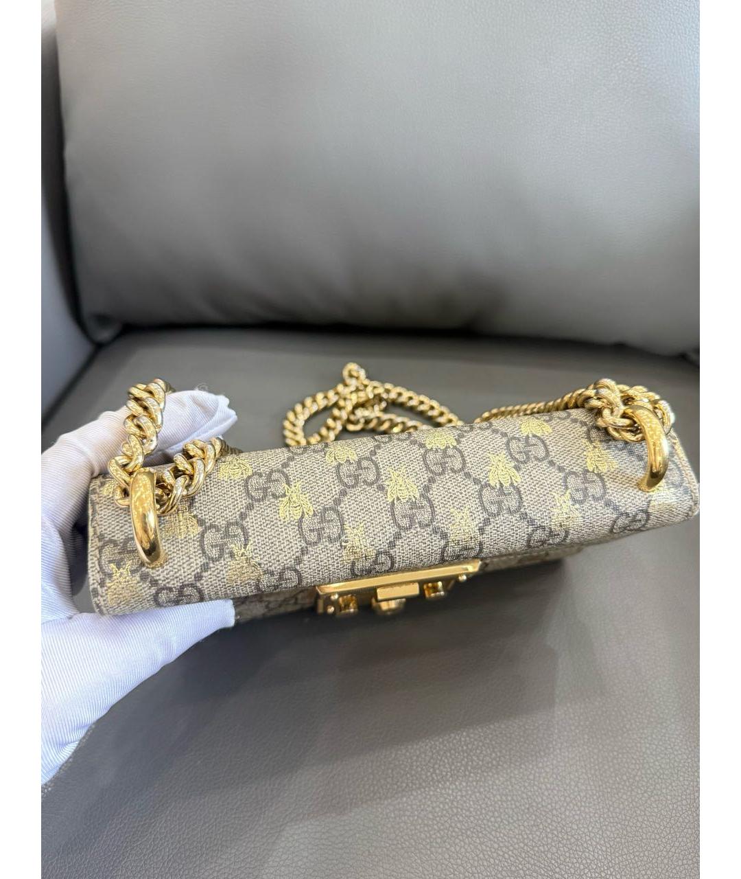 GUCCI Бежевая кожаная сумка через плечо, фото 5